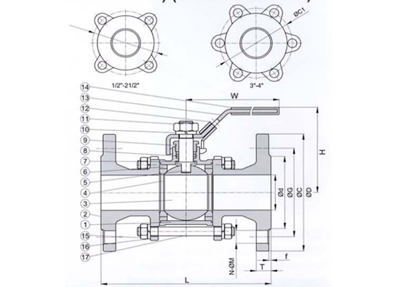 3 Piece Flanged Ball Valve